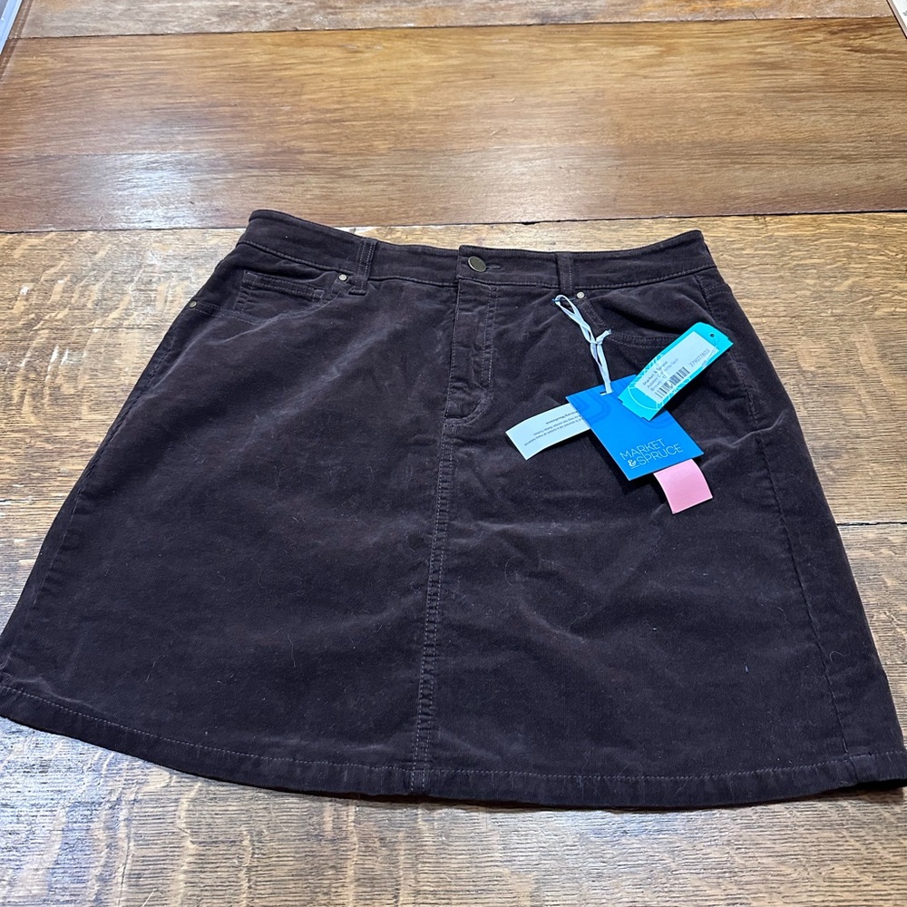 Market & Spruce NWT sz 12 Stitch Fix Dark Brown Mini Skirt. E